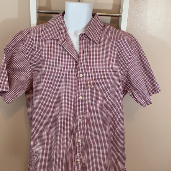 GAP Factory Store Red, White & Gray Cotton Button Down - Picture 2 of 7